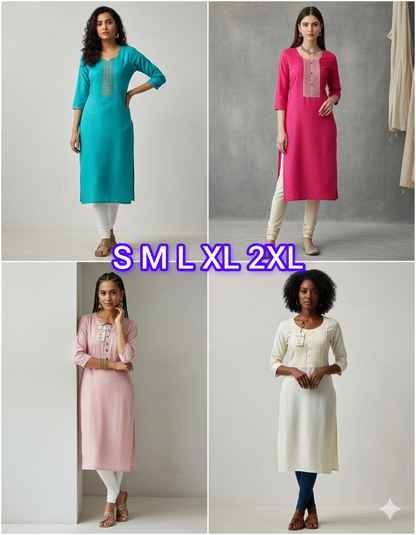 Pack of 4 Kajal Women A-line Design Kurthi TOP Only  Rs. 1000