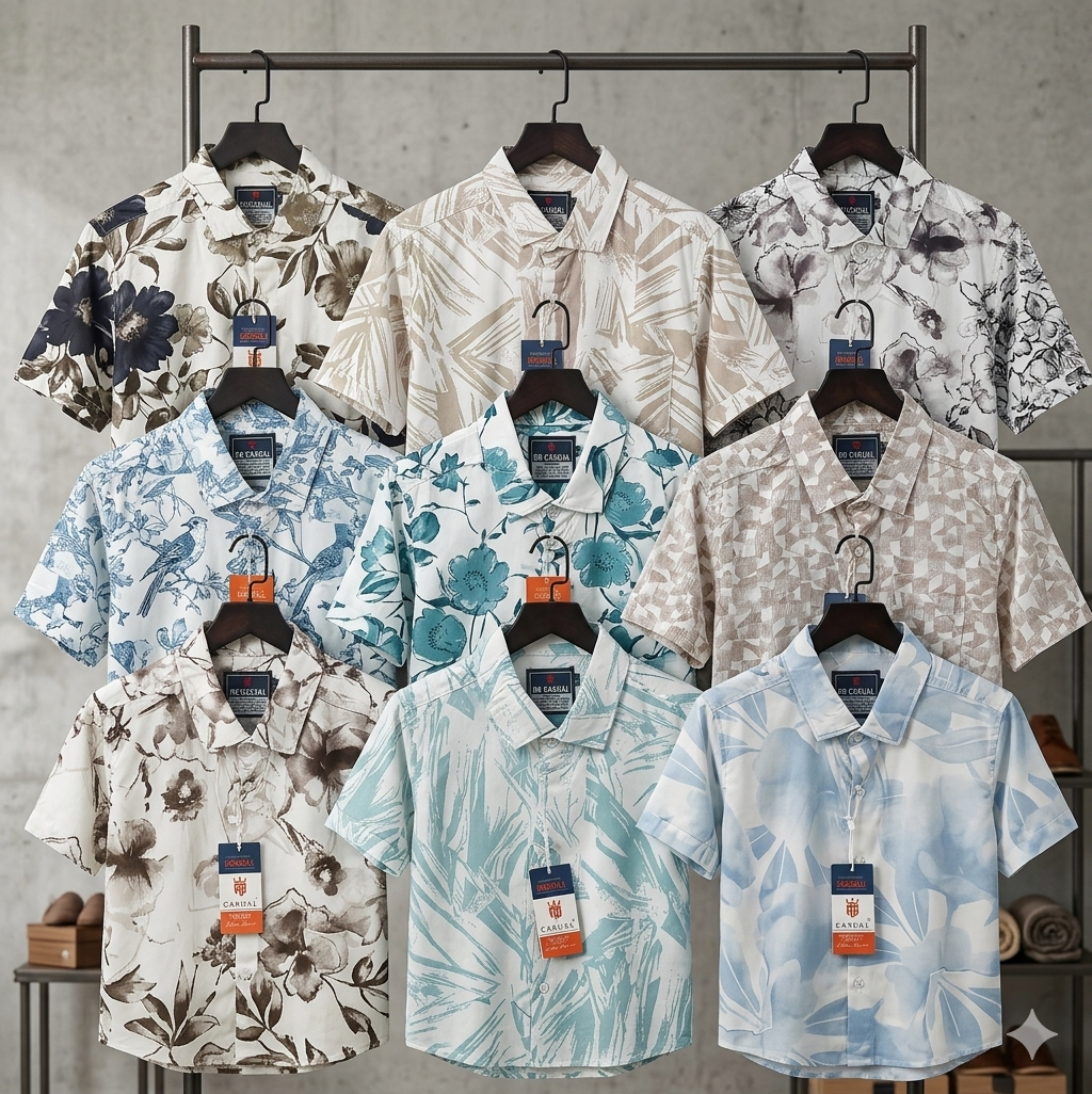 (Combo of 3) Rayon 100% Cooling Cotton Half Sleeve Printed Shirts Rs. 900