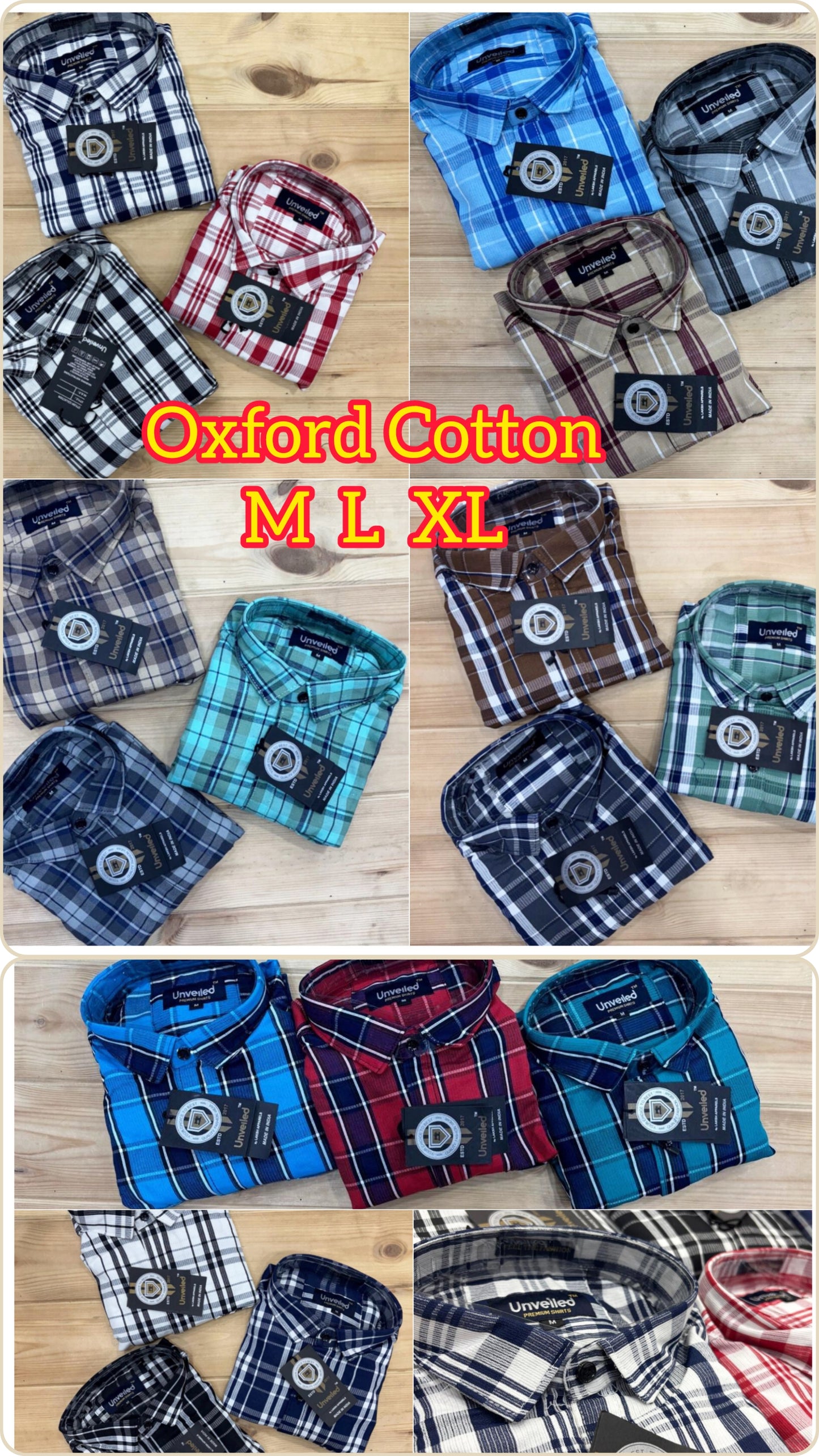 (Combo Of 3) Oxford Royal Checked Cotton Shirts Rs. 899