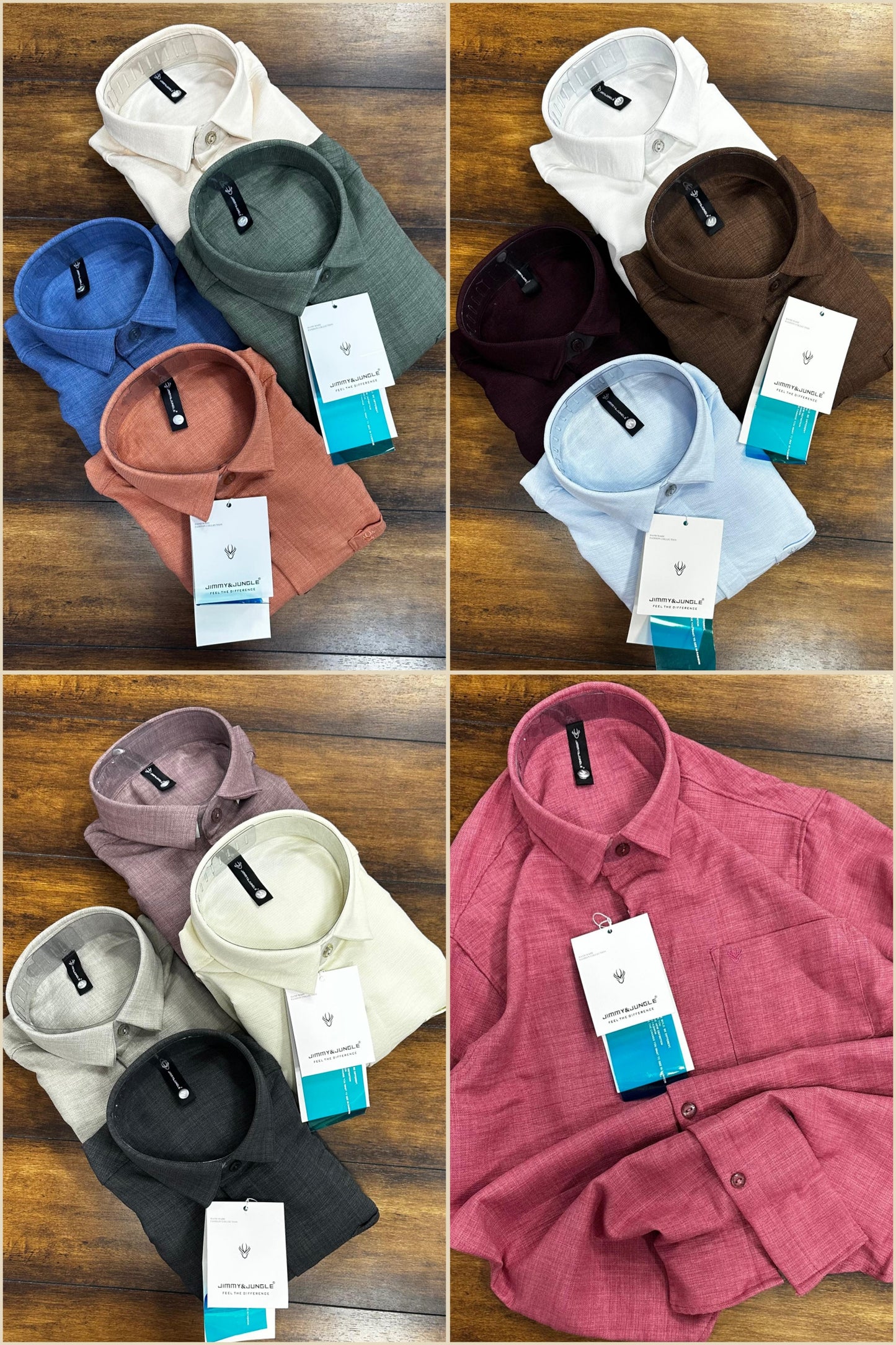 (Combo of 3) CK Linen Popcorn Plain Shirt Rs.1150