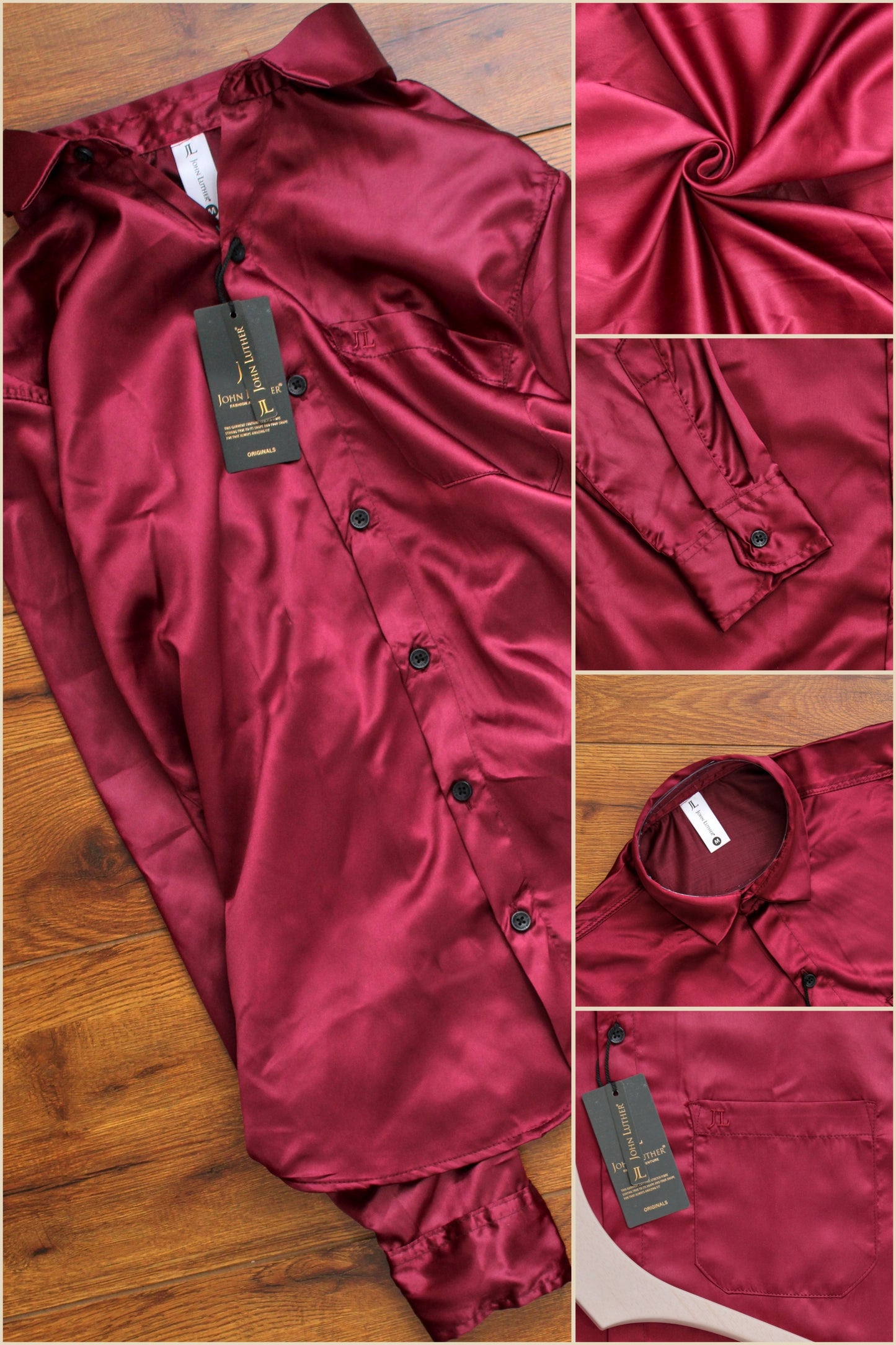 (Combo of 3)JOHN LUTHER Satin Silk Shirt Men's Regular Fit Rs. 1150