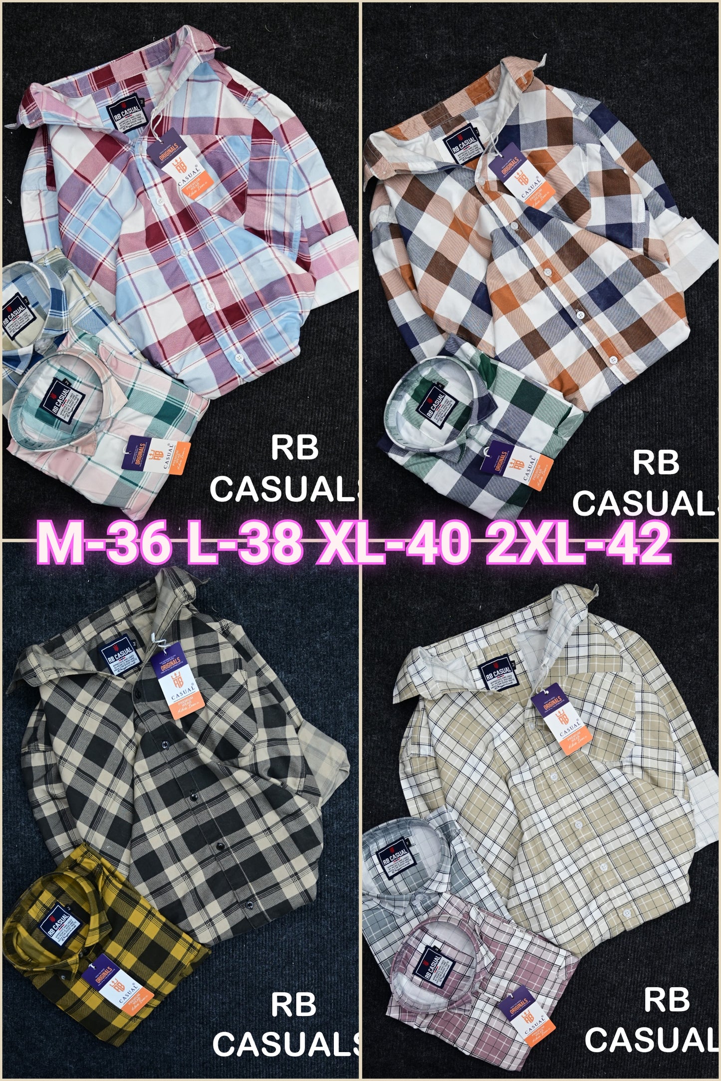 (Combo of 4) RB Cotton Checked Premium Shirts Rs. 999
