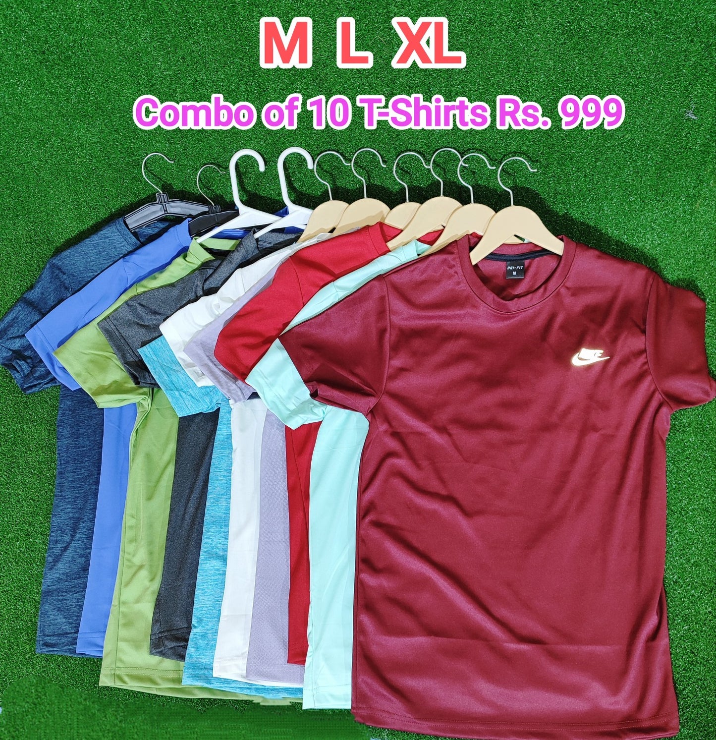 Combo of 5 Lycra Surplus Round Neck T-Shirts Rs. 550