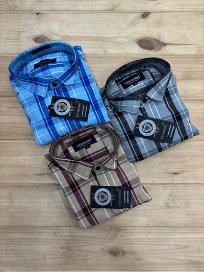 (Combo Of 3) Oxford Royal Checked Cotton Shirts Rs. 899