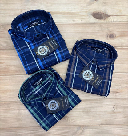 (Combo Of 3) Oxford Royal Checked Cotton Shirts Rs. 899