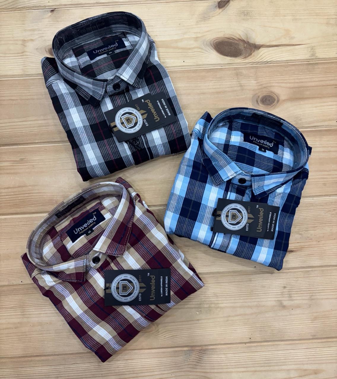 (Combo Of 3) Oxford Royal Checked Cotton Shirts Rs. 899