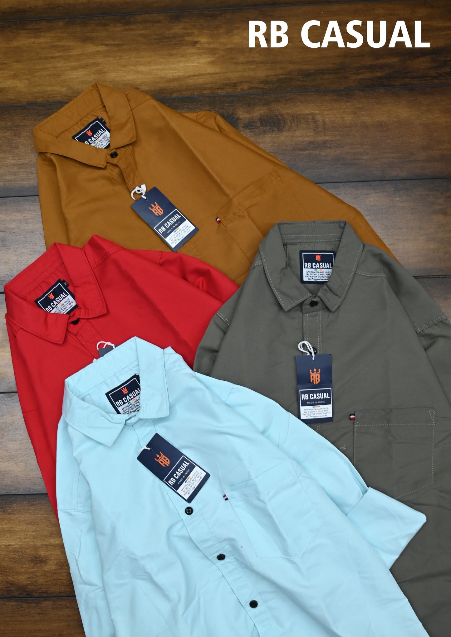 Combo of 4 RB Cotton Primium Plain shirts Rs. 999