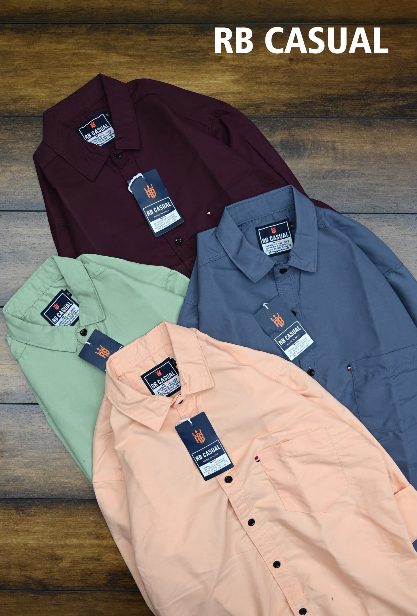 Combo of 4 RB Cotton Primium Plain shirts Rs. 999