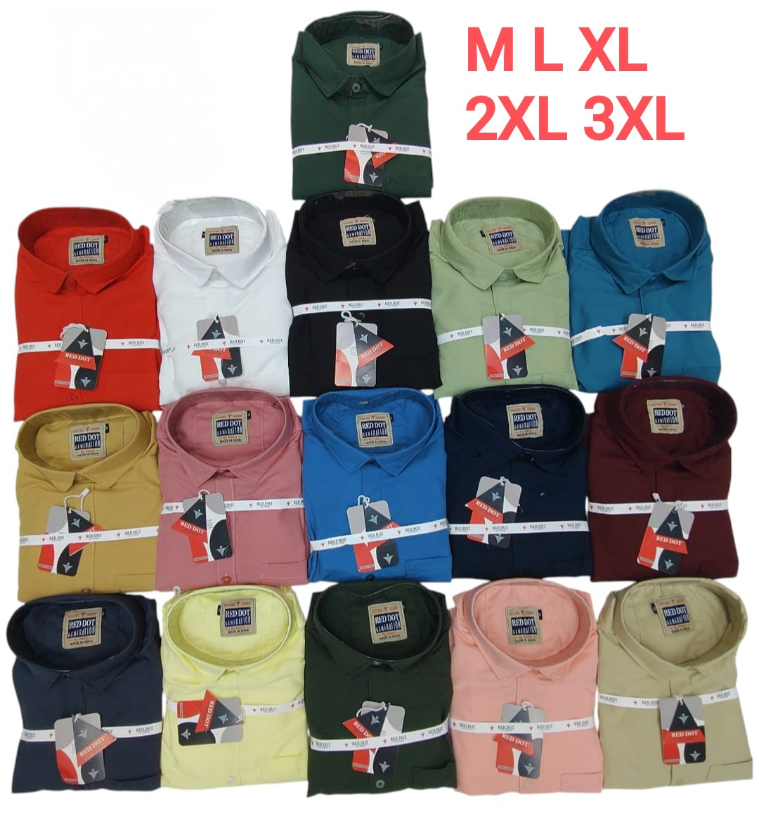 (Combo of 4) RedDot Premium Cotton Plain Shirts Rs. 1099