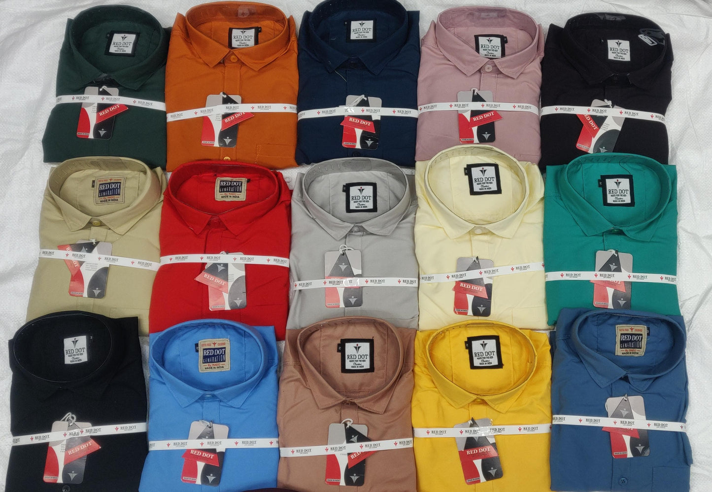 (Combo of 4) Big Size RedDot Premium Cotton Plain Shirts Rs. 1150