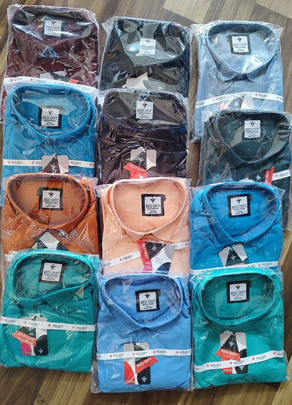 (Combo of 4) Big Size RedDot Premium Cotton Plain Shirts Rs. 1150