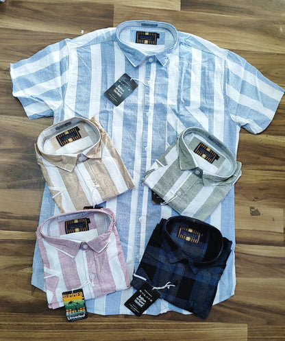(Combo of 3) M-36 to 37 100% Pure Cotton Half Sleeve Cotton Shirts Rs. 999