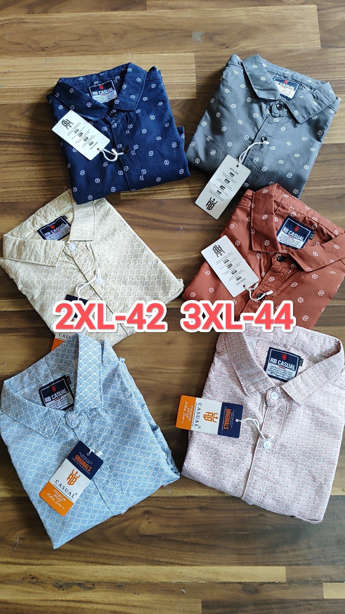 (Combo of 4) 2XL& 3XL RB Premium Twill Cotton Printed Shirts Rs. 1099