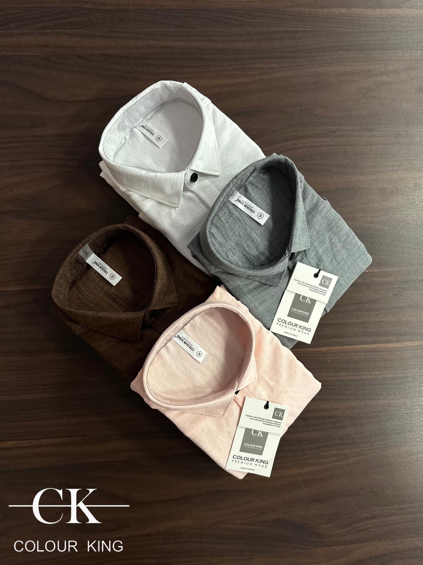 (Combo of 3) CK Linen Popcorn Plain Shirt Rs.1100
