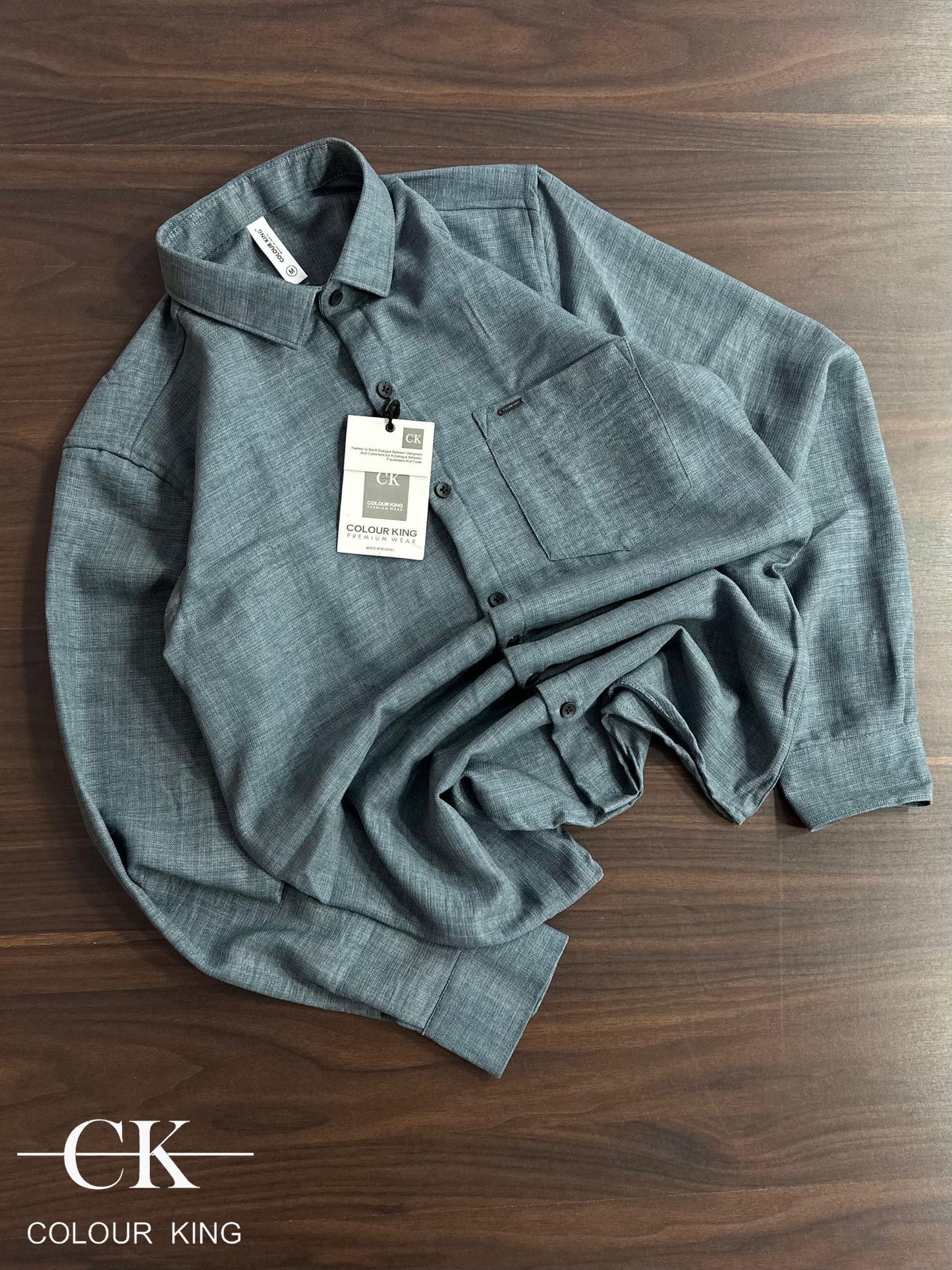 (Combo of 3) CK Linen Popcorn Plain Shirt Rs.1100