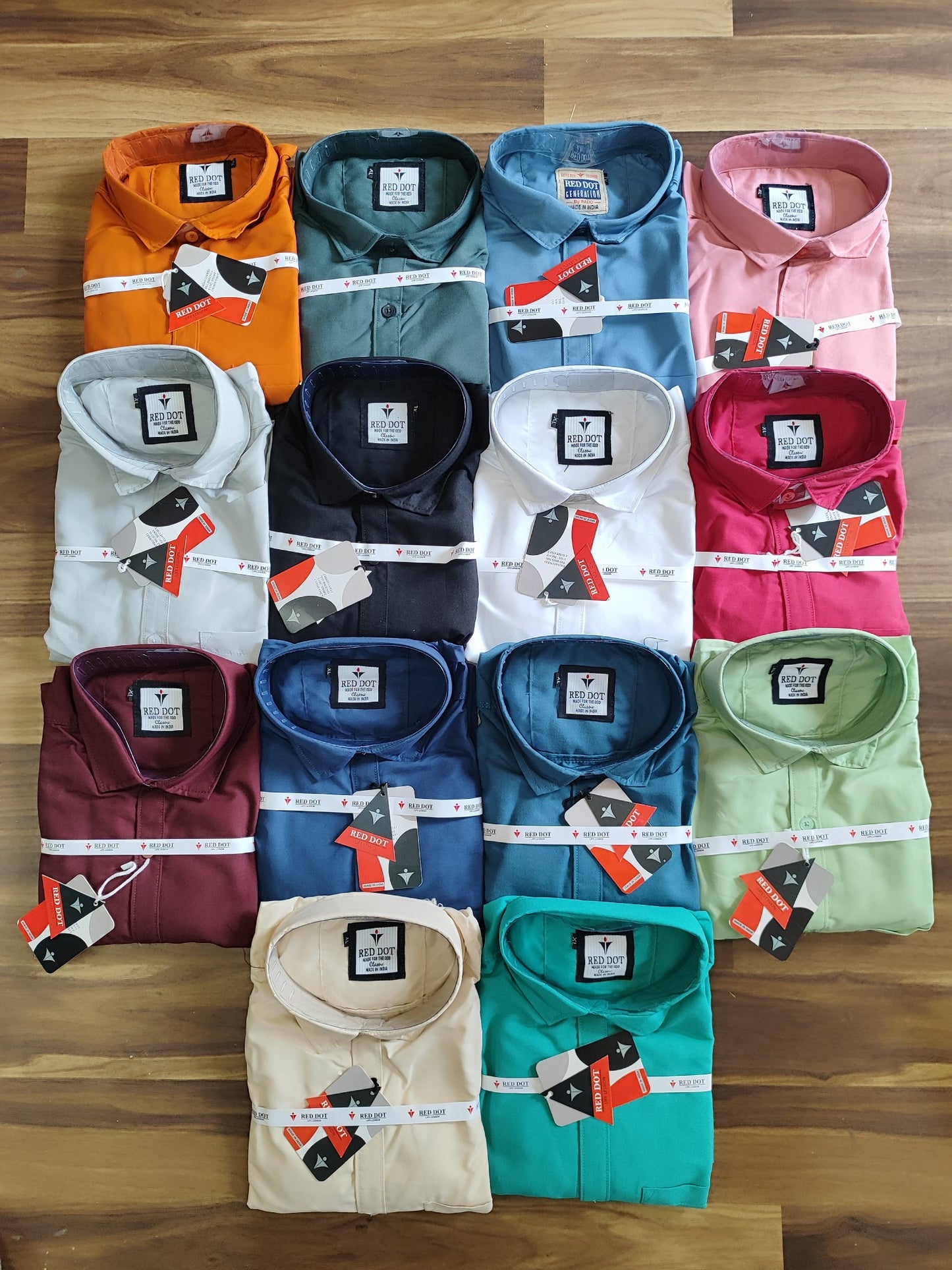 (Combo of 4) Big Size RedDot Premium Cotton Plain Shirts Rs. 1150