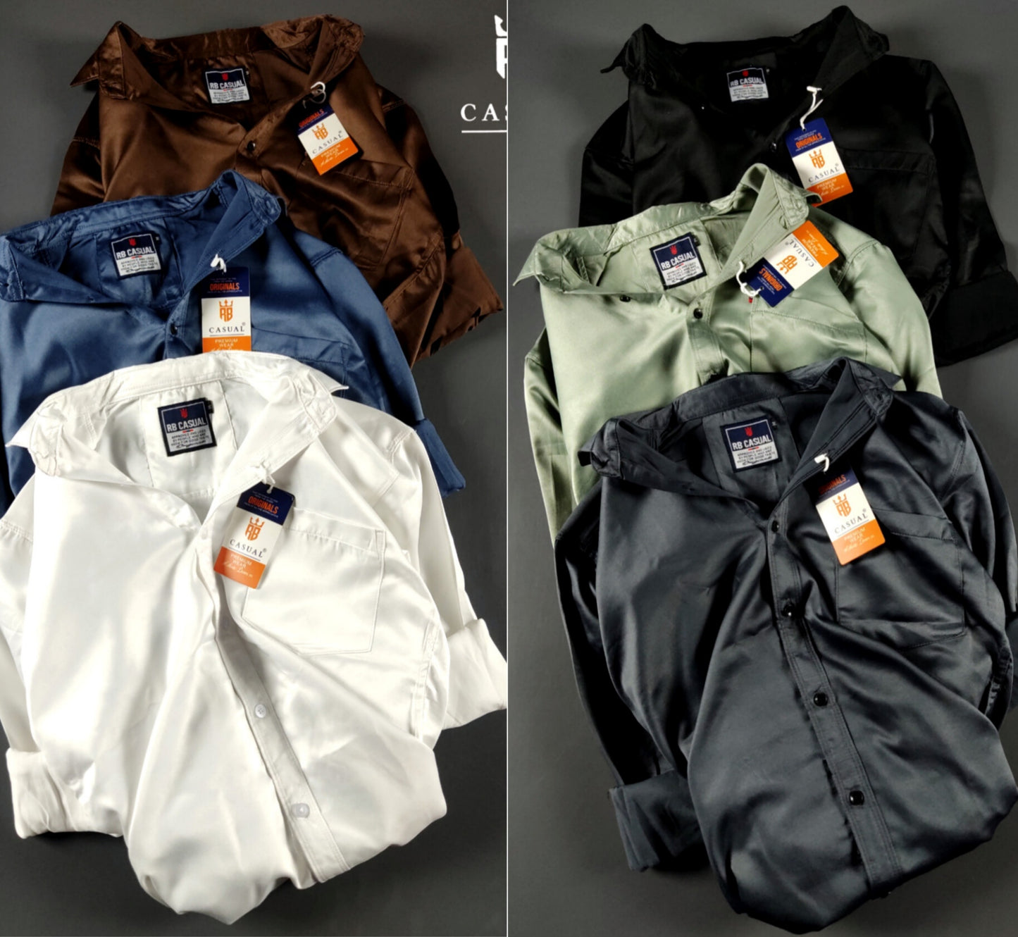(Combo of 4) RB Satin Silk Shirt Men's Regular Fit Rs. 1150