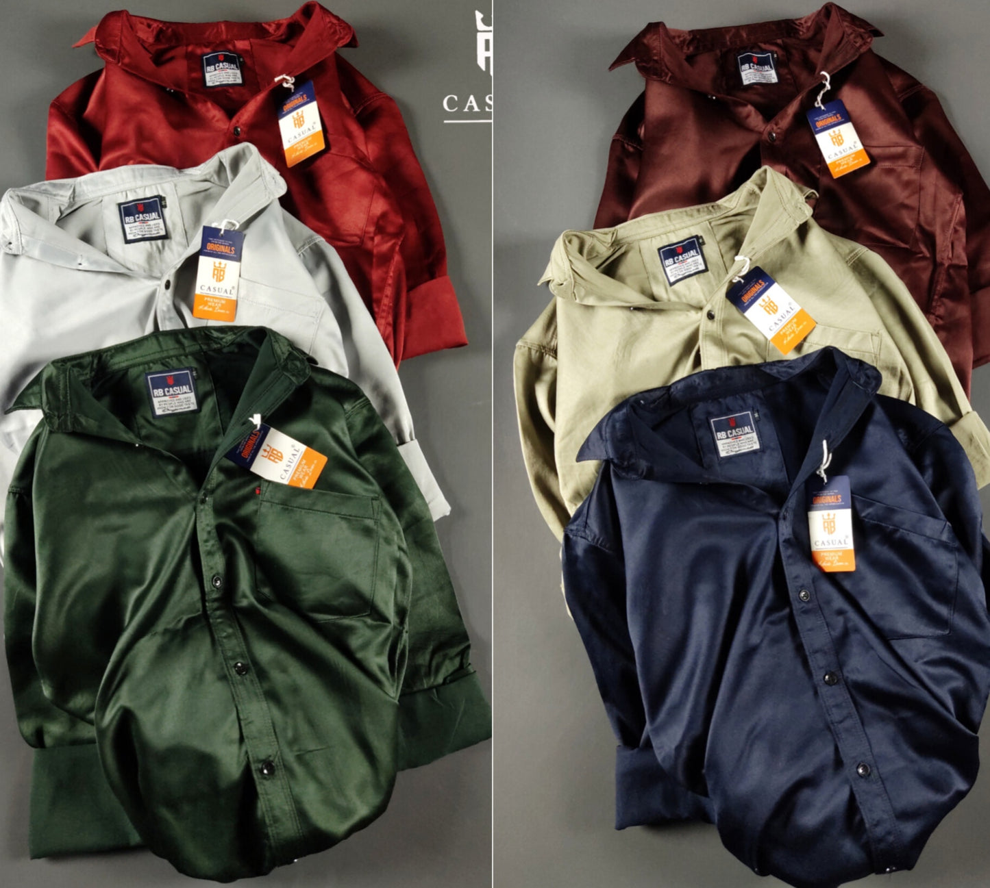 (Combo of 4) RB Satin Silk Shirt Men's Regular Fit Rs. 1150