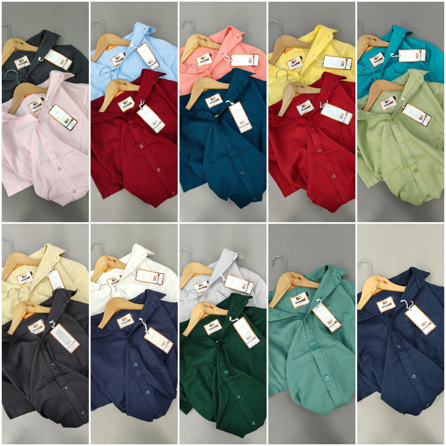(Combo of 3) 2XL Linen Half Sleeve Cotton Plain Shirts Rs. 1050