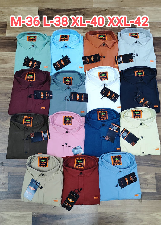 (Combo of 4) i-Look Premium Cotton Plain Shirts Rs.999