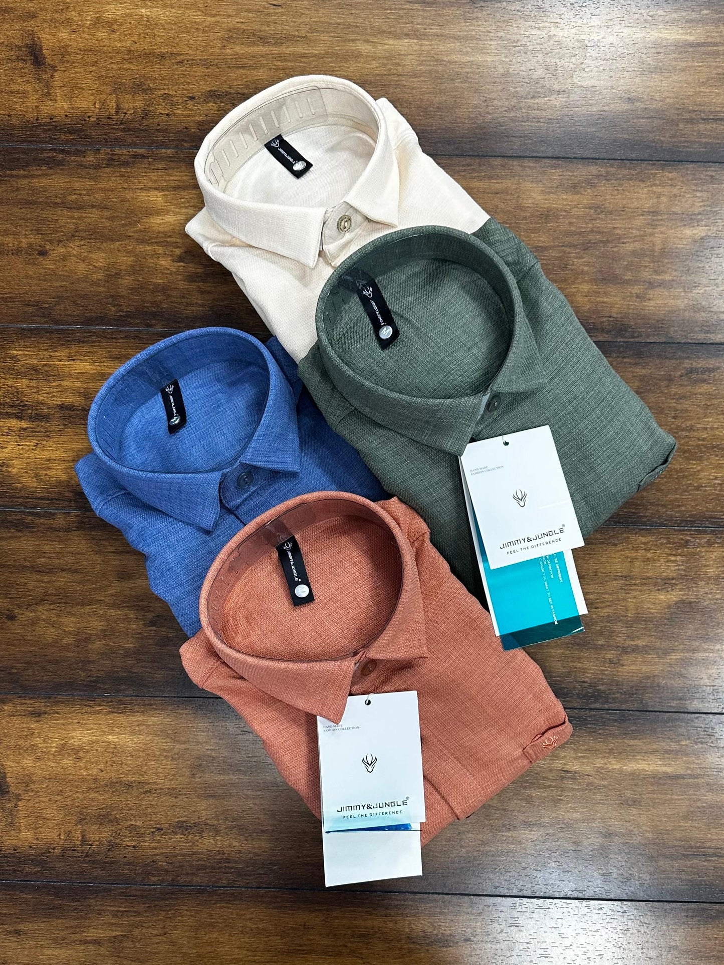 (Combo of 3) CK Linen Popcorn Plain Shirt Rs.1150