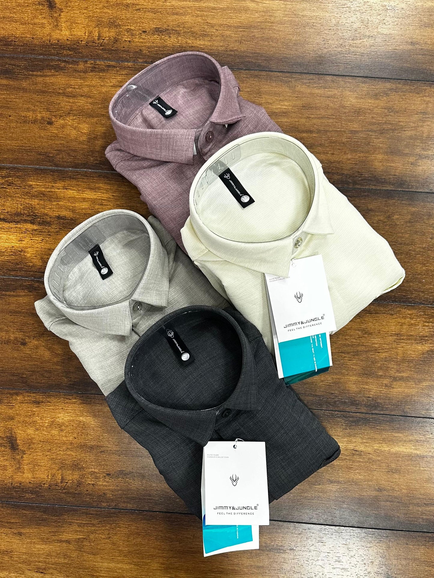 (Combo of 3) CK Linen Popcorn Plain Shirt Rs.1150