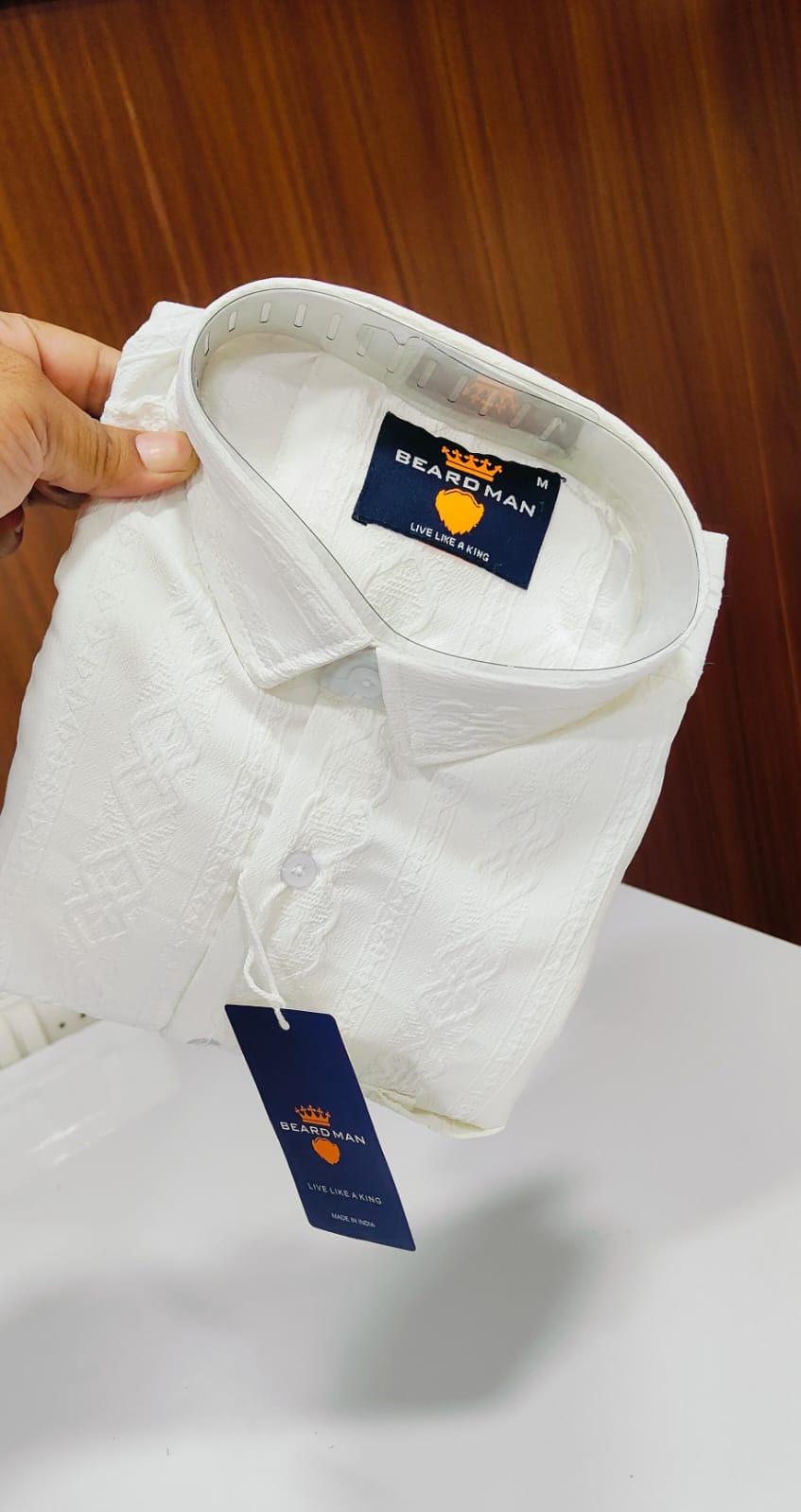 (Combo of 2) BeardMan Primium Popcorn Plain Shirt Rs.699