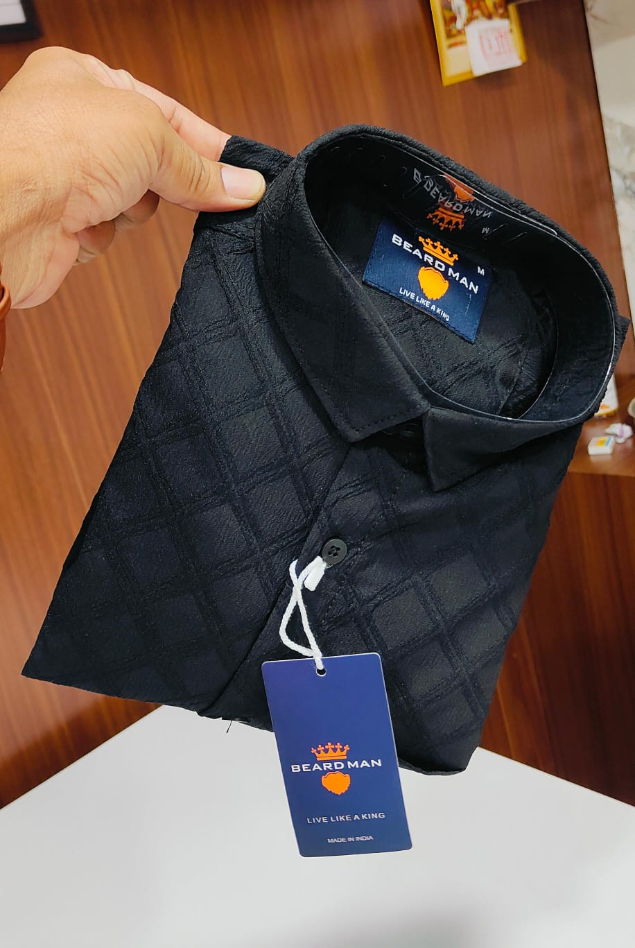 (Combo of 2) BeardMan Primium Popcorn Plain Shirt Rs.699