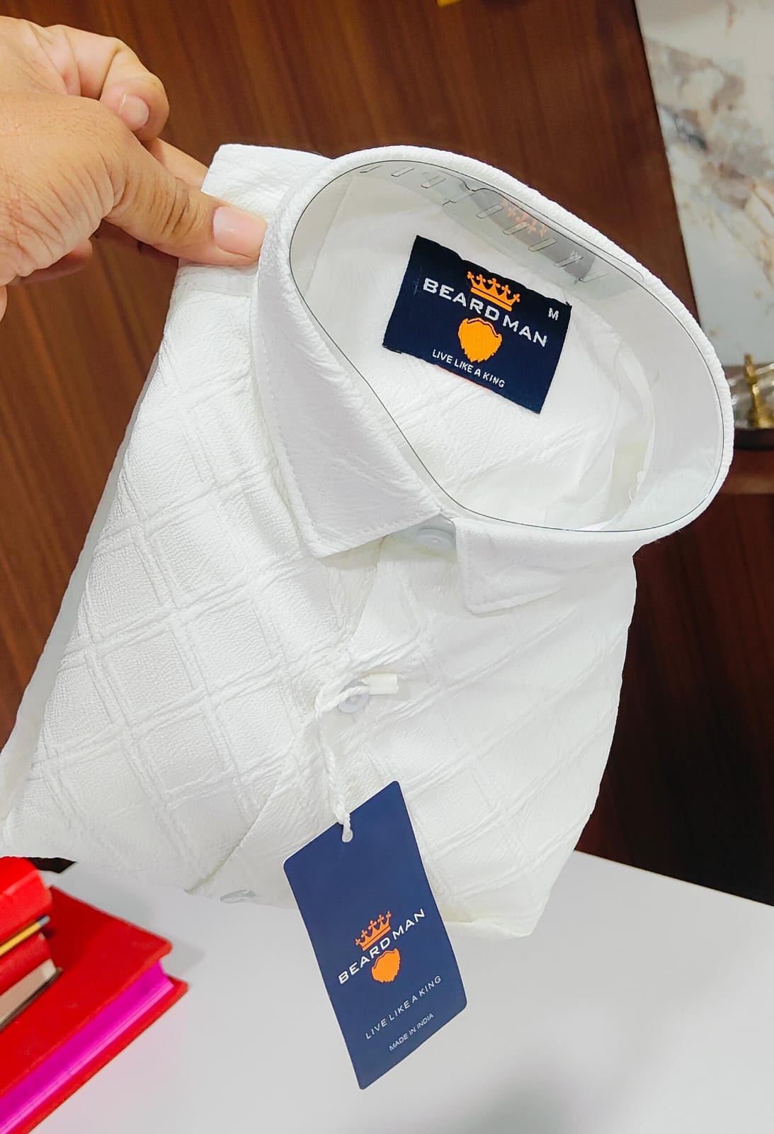 (Combo of 2) BeardMan Primium Popcorn Plain Shirt Rs.699
