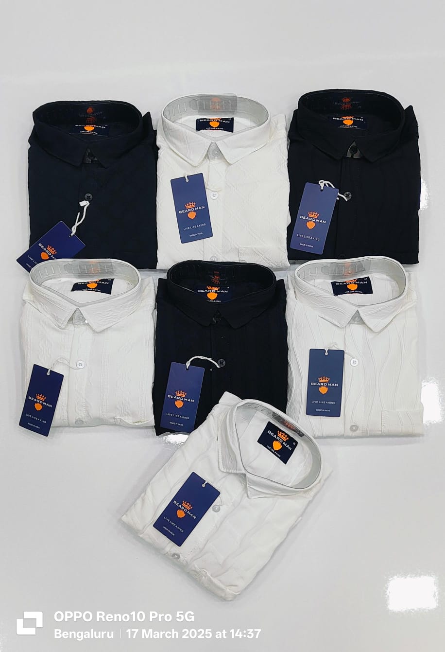 (Combo of 2) BeardMan Primium Popcorn Plain Shirt Rs.699