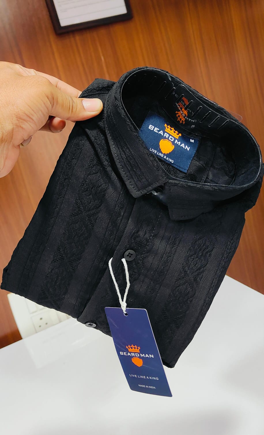 (Combo of 2) BeardMan Primium Popcorn Plain Shirt Rs.699