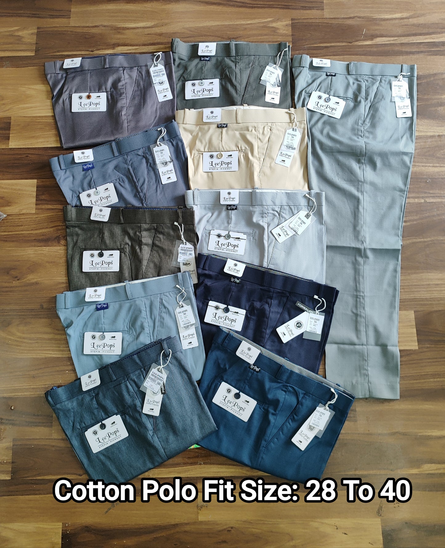 (Combo of 2) LeePops Cotton Polo Fit Men's Regular Pant Rs. 950