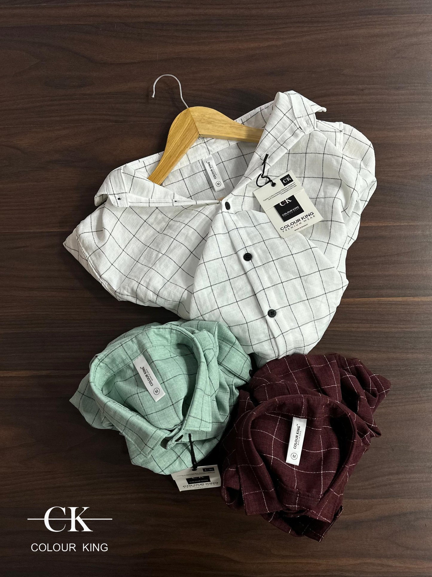 (Combo of 3) CK Linen Checked + Stripes Dobby Unique Shirt Rs.1150
