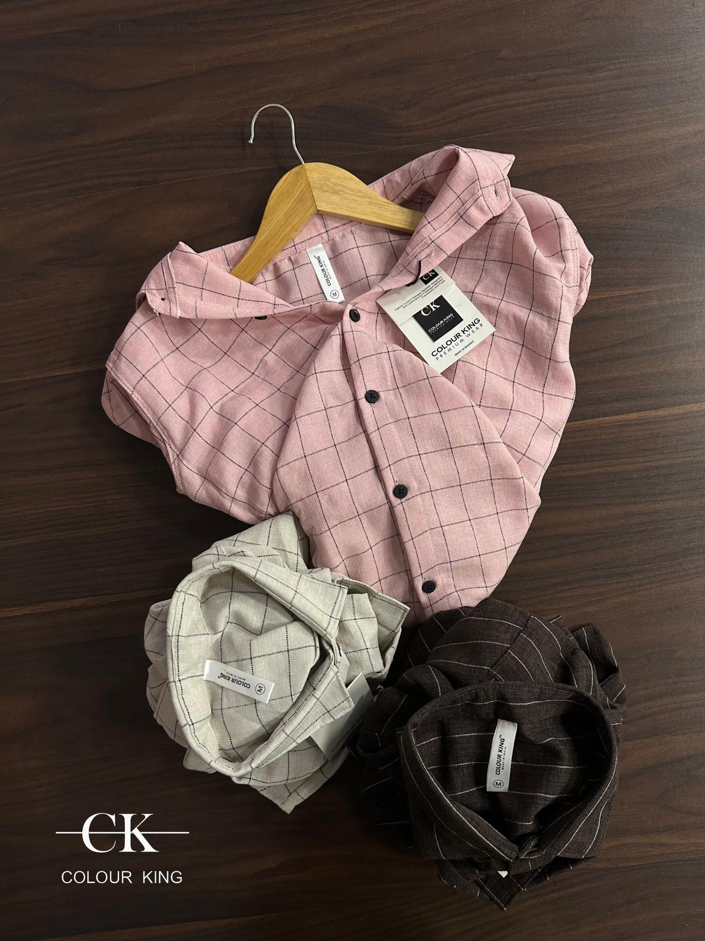 (Combo of 3) CK Linen Checked + Stripes Dobby Unique Shirt Rs.1150