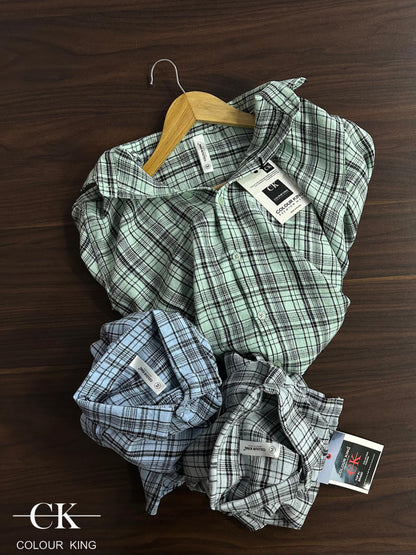 (Combo of 3)(M-38)CK Linen Checked Dobby Unique Shirt Rs.1000