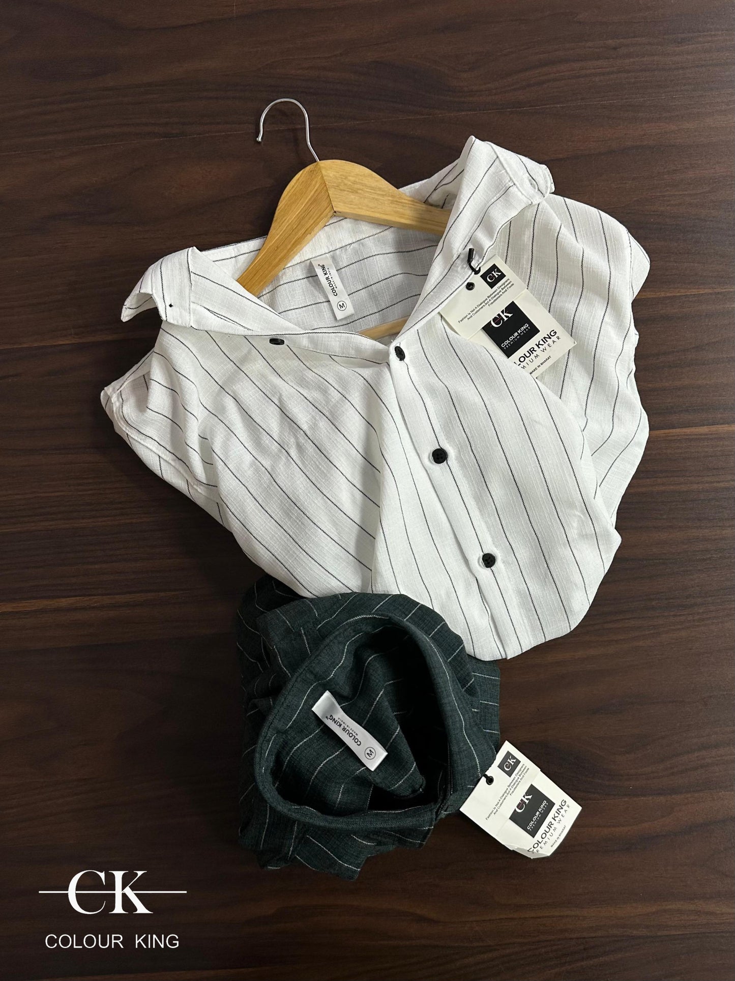 (Combo of 3) CK Linen Checked + Stripes Dobby Unique Shirt Rs.1150