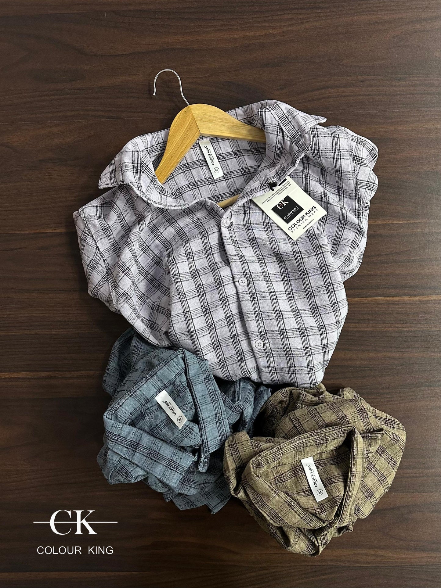 (Combo of 3) CK Linen Checked + Stripes Dobby Unique Shirt Rs.1150