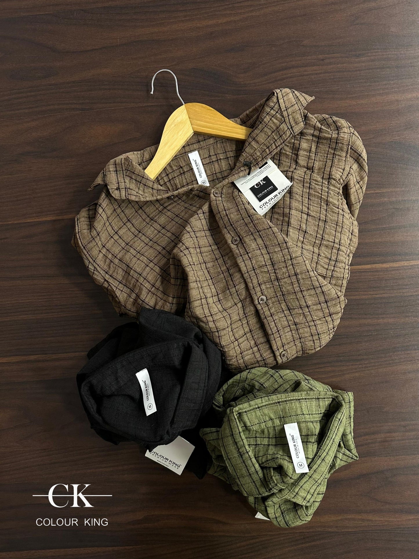 (Combo of 3) CK Linen Checked + Stripes Dobby Unique Shirt Rs.1150