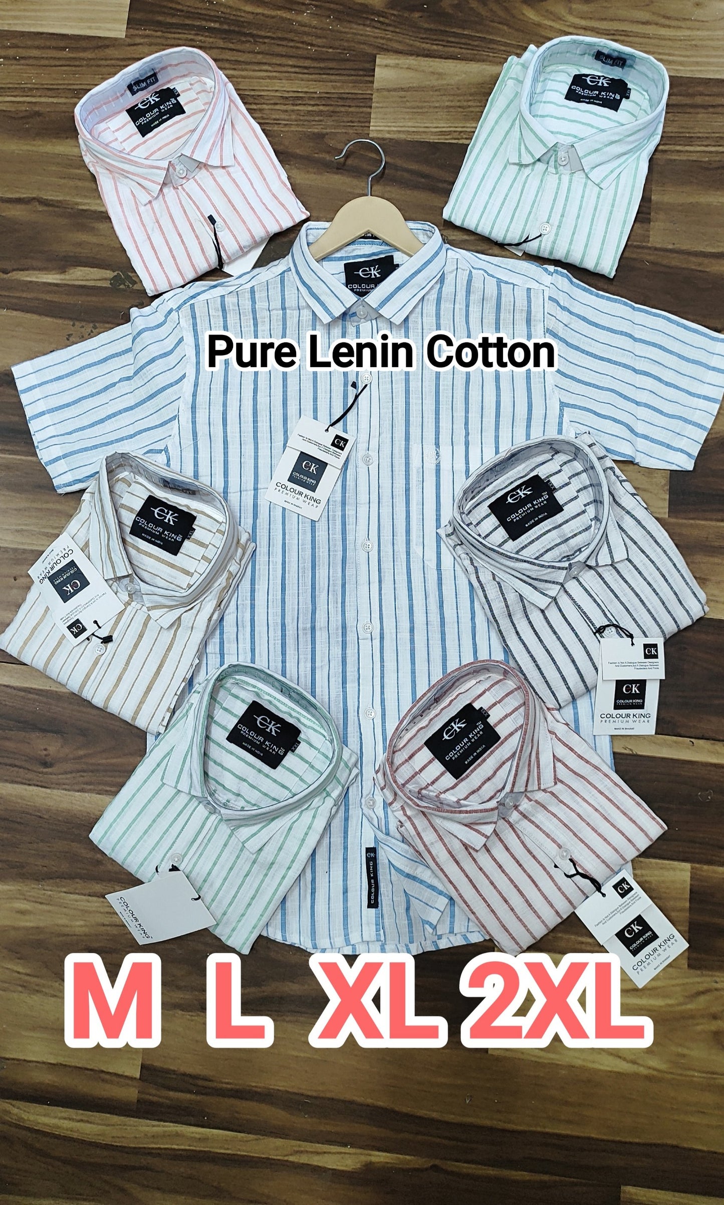 (Combo of 3) CK Linen Half Sleeve Primium Cotton Strips Shirts Rs. 1050