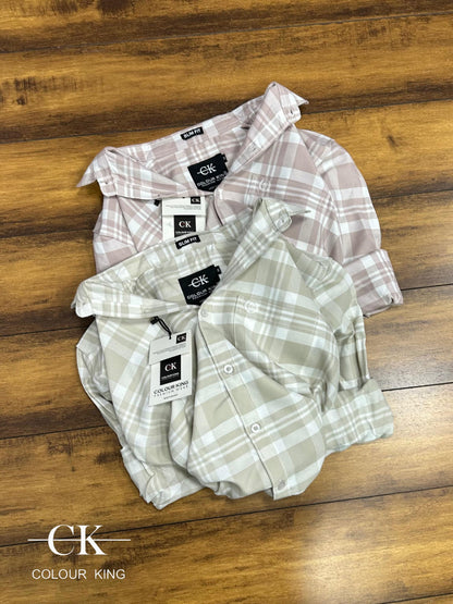 (Combo of 3)(M) CK Oxford Grapes Cotton Checked Shirt Rs.1050