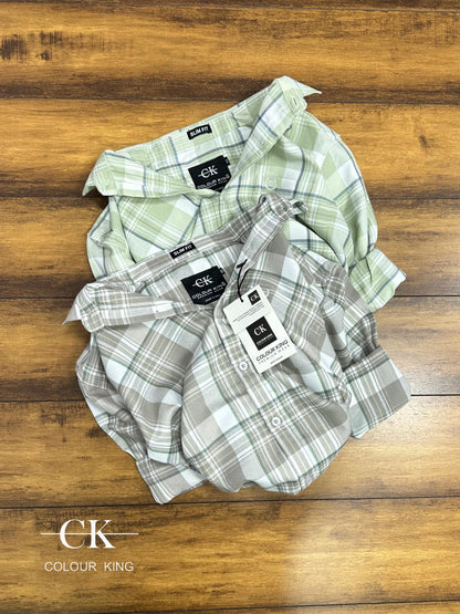 (Combo of 3)(M) CK Oxford Grapes Cotton Checked Shirt Rs.1050