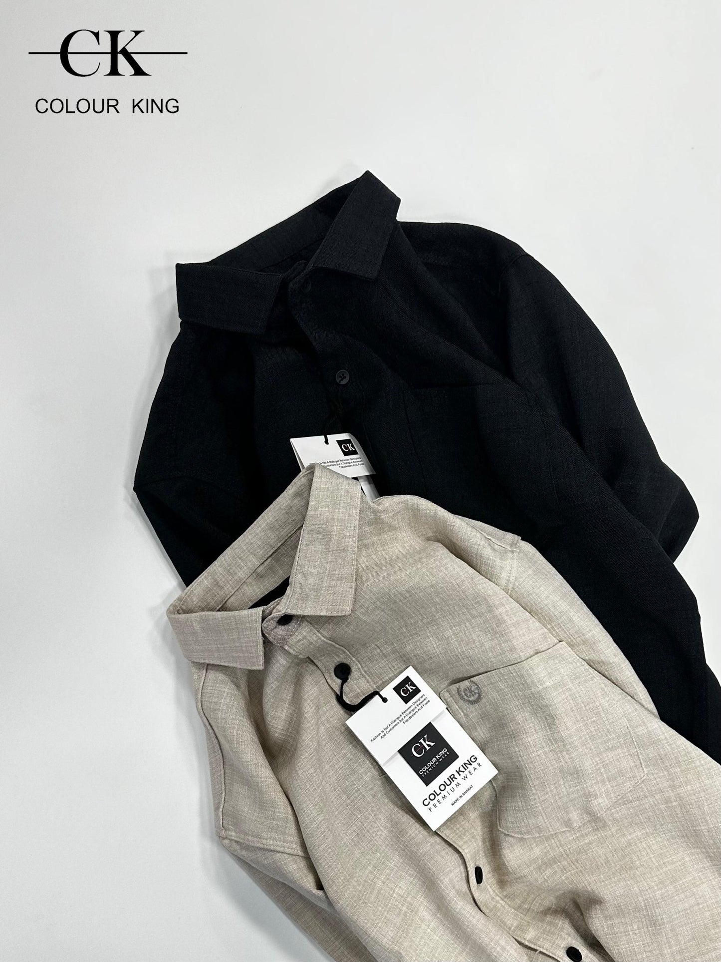 (Combo of 3) CK & RussMan Linen Dobby Plain Shirt Rs.1099