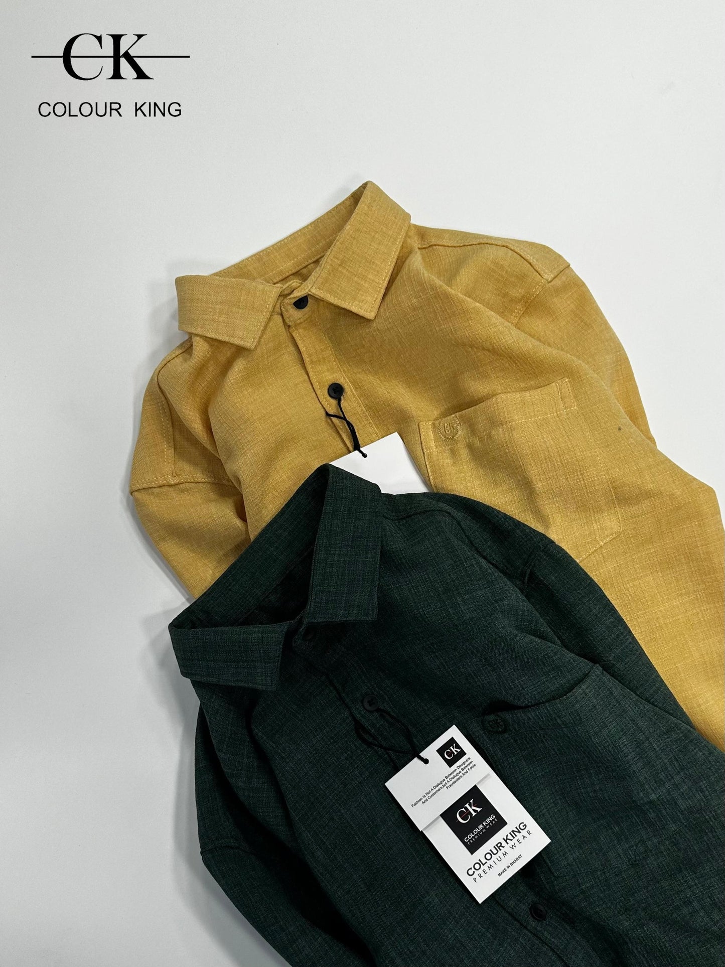 (Combo of 3) CK & RussMan Linen Dobby Plain Shirt Rs.1099