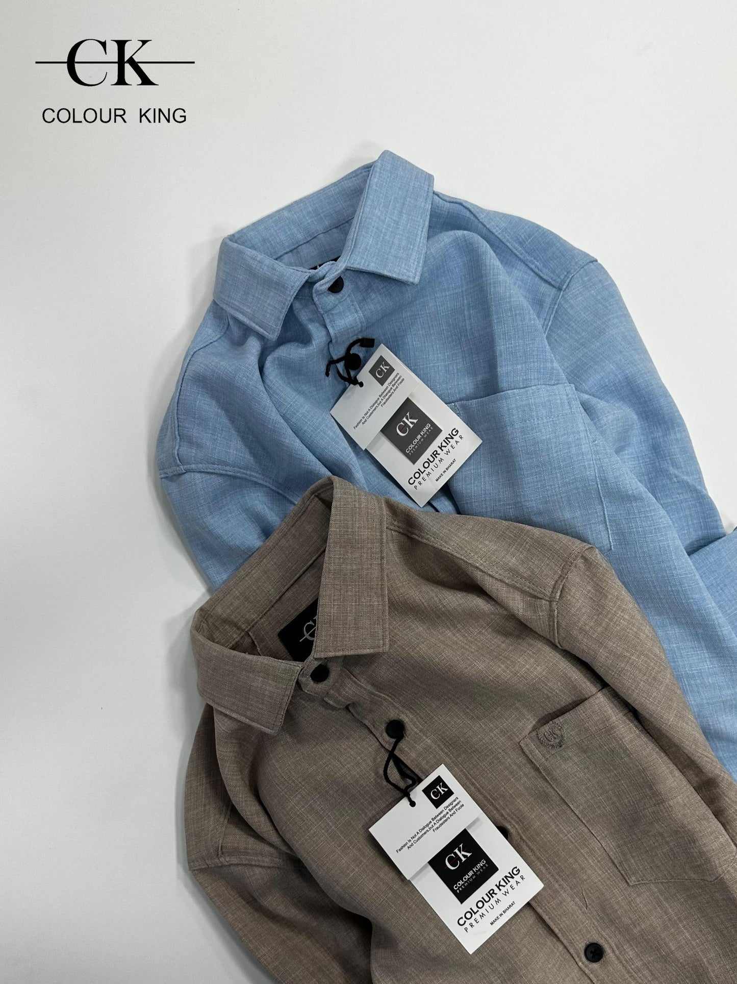 (Combo of 3) CK & RussMan Linen Dobby Plain Shirt Rs.1099
