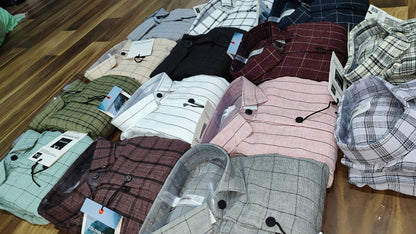 (Combo of 3)(M-38)CK Linen Checked Dobby Unique Shirt Rs.1000