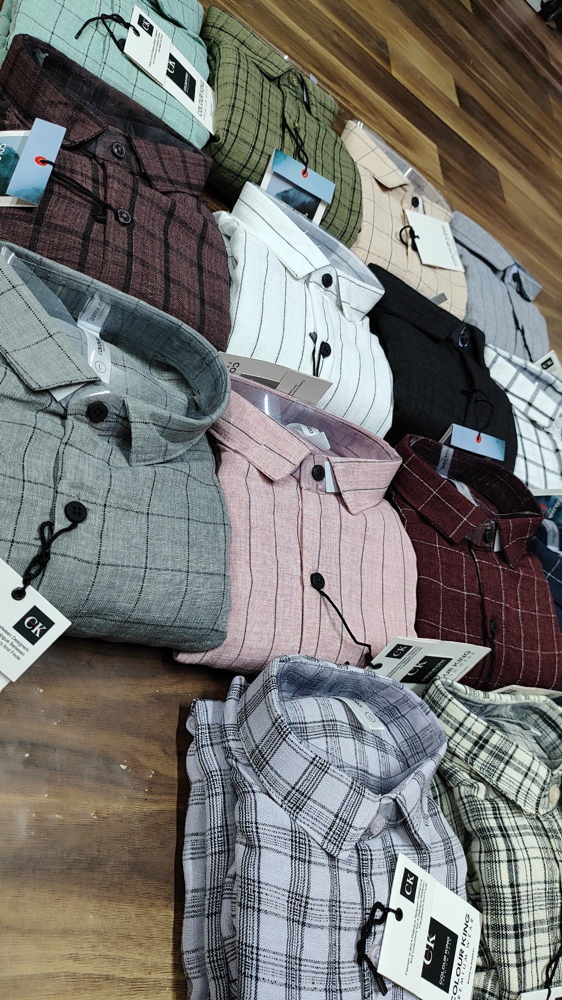 (Combo of 3) CK Linen Checked + Stripes Dobby Unique Shirt Rs.1150