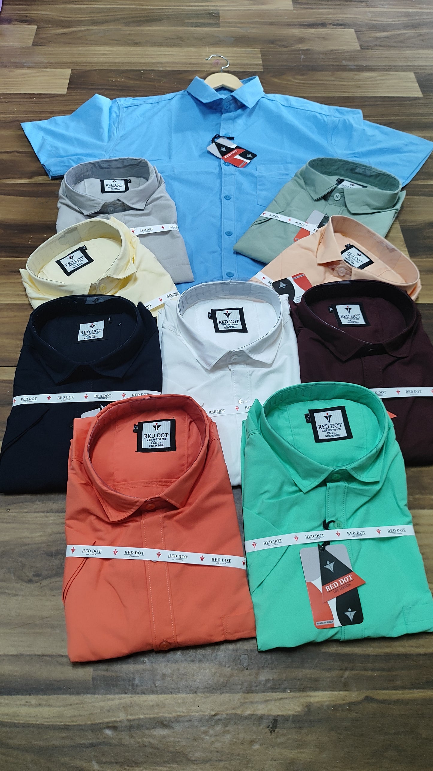 (Combo of 4) RedDot Half Sleeve Premium Cotton Plain Shirts Rs. 1099