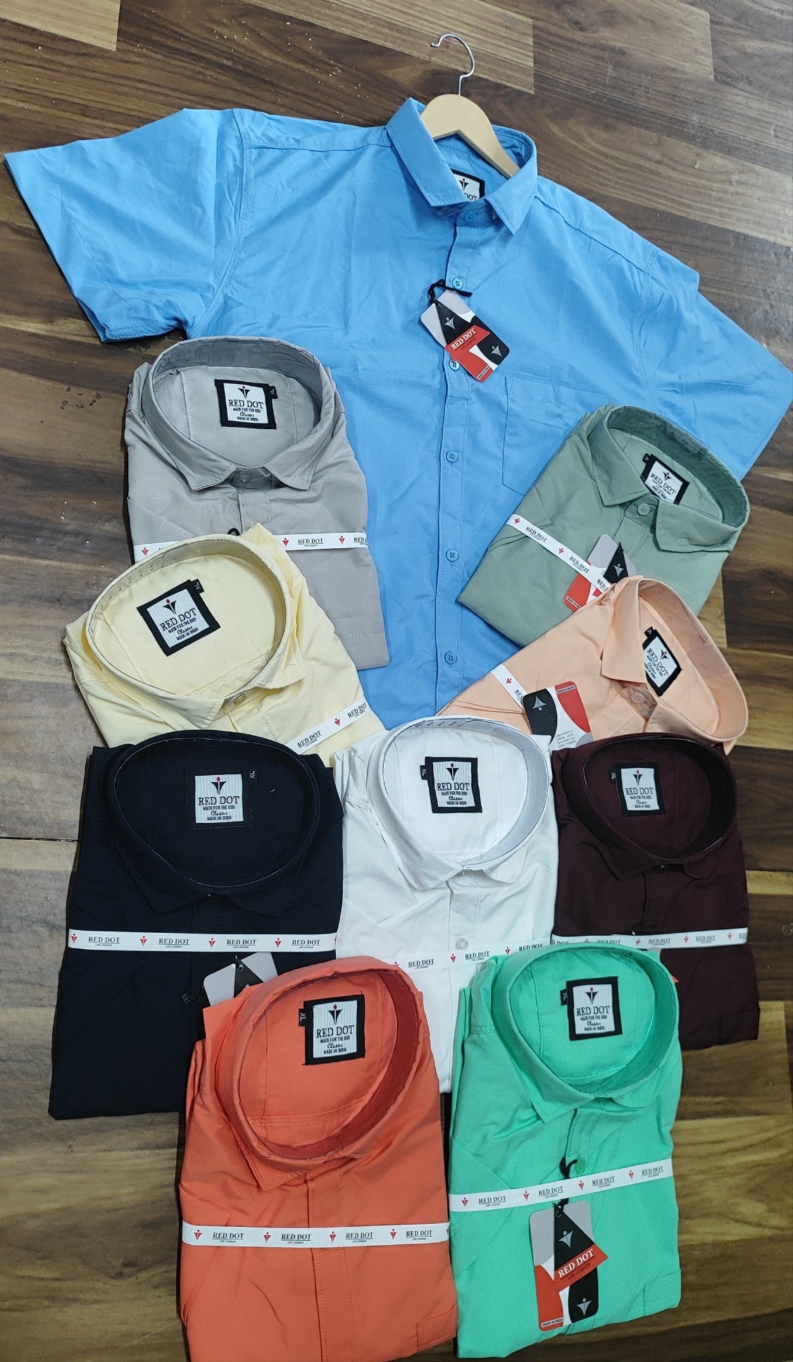 (Combo of 4) RedDot Half Sleeve Premium Cotton Plain Shirts Rs. 1099