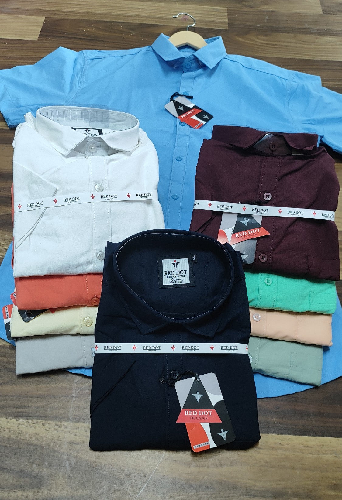(Combo of 4) RedDot Half Sleeve Premium Cotton Plain Shirts Rs. 1099