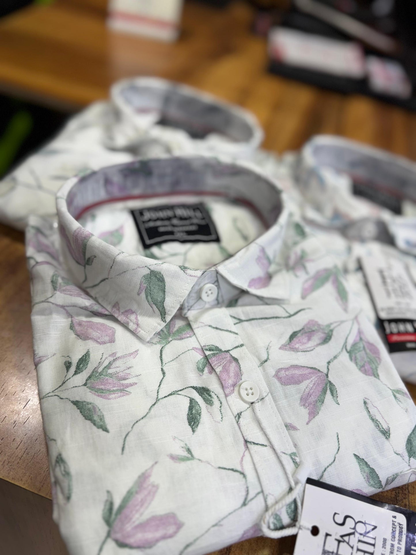 (Combo of 3) John Hill Linen Cotton Leef Design Shirt Rs.999